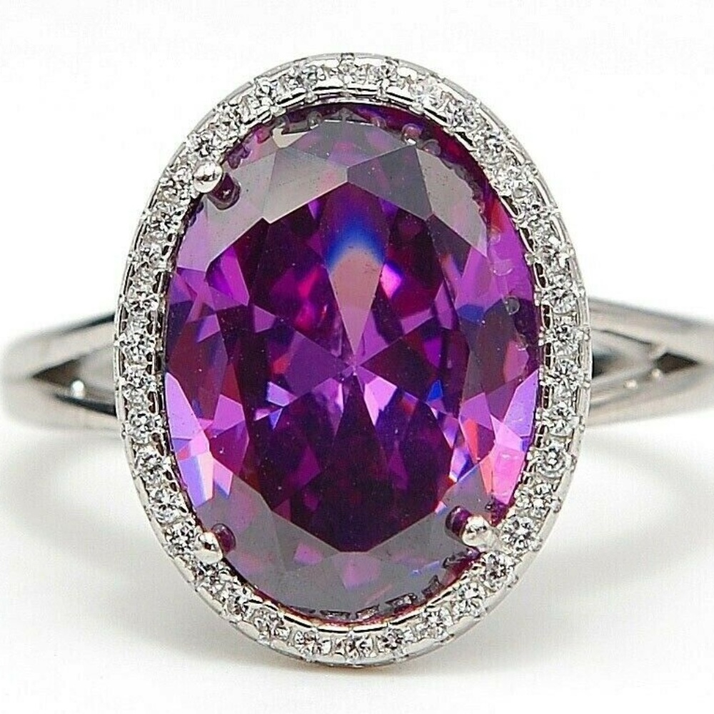 6CT Amethyst and Topaz 925 Silver Size 6